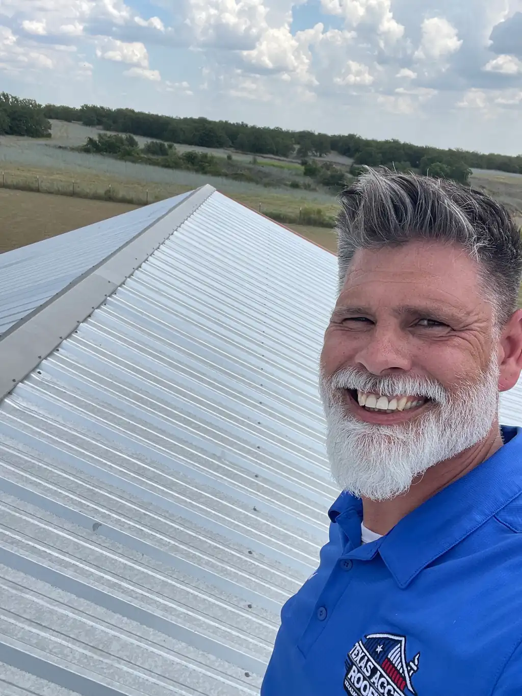 A Texas Accent roofer on a new metal roof